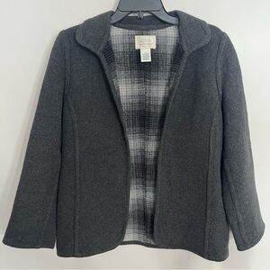 Women’s Vintage Field Manor Wool Blend Open Front Jacket Coat Size 6 Gray‎
